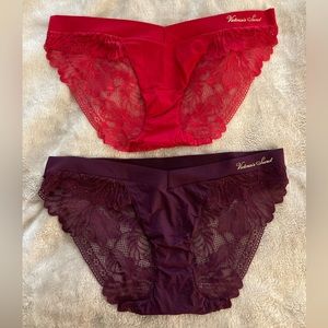 Two Pair Victoria Secret Incredible Bikini Lace Panties